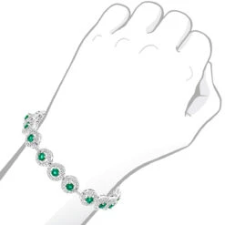 Women's 18K White Gold Diamond And Emerald Bracelet 2.52dtw 3.56stw -H'Hen Sale Store 18k gold diamond and emerald bracelet 252dtw 356stw p 5918 bodwh