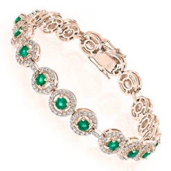 Women's 18K White Gold Diamond And Emerald Bracelet 2.52dtw 3.56stw -H'Hen Sale Store 18k gold diamond and emerald bracelet 252dtw 356stw p 5918 ro