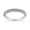 Thin 18K White Gold Diamond Engagement Band 0.43ct