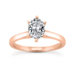 18K White Gold Oval Diamond Engagement Ring 0.75ct 2mm -H'Hen Sale Store 18k gold diamond engagement ring 075ct p 33798 rose 20220426