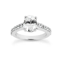 18K White Gold Diamond Engagement Ring 1.05ct 2.4mm
