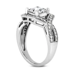 18K White Gold Diamond Engagement Ring 1.18ct 5.2mm -H'Hen Sale Store 18k gold diamond engagement ring 118ct p 35004 back white 20220426