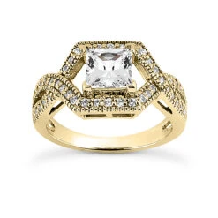 18K White Gold Diamond Engagement Ring 1.18ct 5.2mm -H'Hen Sale Store 18k gold diamond engagement ring 118ct p 35004 yellow 20220426