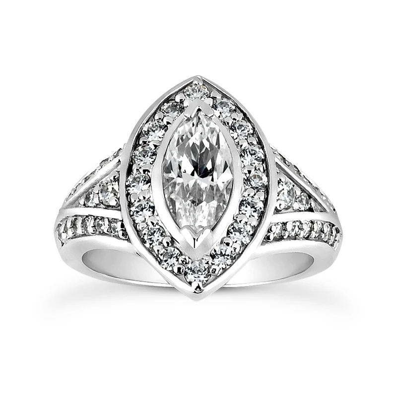 18K White Gold Diamond Engagement Ring 1.42ct 7.8mm 3 18K White Gold Diamond Engagement Ring 1.42ct 7.8mm