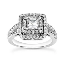 18K White Gold Diamond Engagement Ring 1.43ct 4.0mm