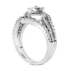 18K White Gold Diamond Engagement Ring 1.49ct 6.1mm -H'Hen Sale Store 18k gold diamond engagement ring 149ct p 34574 back white 20220426