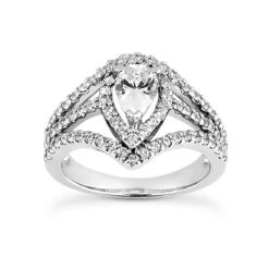 18K White Gold Diamond Engagement Ring 1.49ct 6.1mm