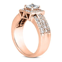 18K White Gold Diamond Engagement Ring 1.53ct 10.10mm -H'Hen Sale Store 18k gold diamond engagement ring 153ct p 34596 back rose 20220420 20220426