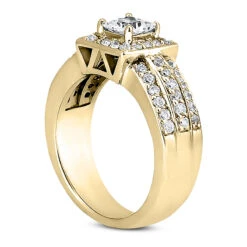 18K White Gold Diamond Engagement Ring 1.53ct 10.10mm -H'Hen Sale Store 18k gold diamond engagement ring 153ct p 34596 back yellow 20220420 20220426