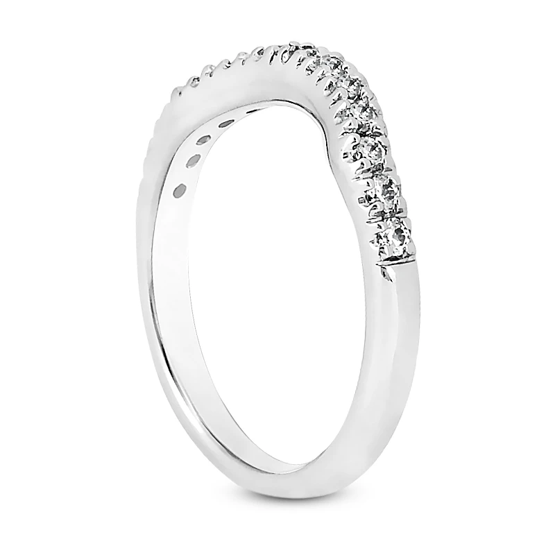 Thin 18K White Gold Diamond Engagement Ring Band 0.33ct 6 Thin 18K White Gold Diamond Engagement Ring Band 0.33ct - Image 4