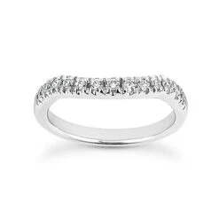 Thin 18K White Gold Diamond Engagement Ring Band 0.33ct
