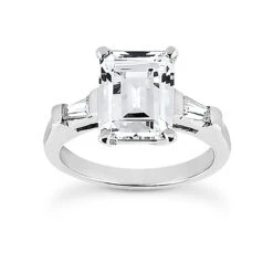 18K White Gold Emerald Diamond Engagement Ring And Band 0.99ct Bridal Set 20 18K White Gold Emerald Diamond Engagement Ring And Band 0.99ct Bridal Set -H'Hen Sale Store 18k gold diamond engagement ring set 099ct p 34098 back white 20220420 20220426