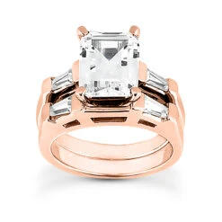 18K White Gold Emerald Diamond Engagement Ring And Band 0.99ct Bridal Set 19 18K White Gold Emerald Diamond Engagement Ring And Band 0.99ct Bridal Set -H'Hen Sale Store 18k gold diamond engagement ring set 099ct p 34098 rose 20220420 20220426