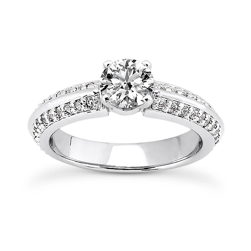 18K White Gold Diamond Engagement Ring Set 1.54ct 6 18K White Gold Diamond Engagement Ring Set 1.54ct - Image 4
