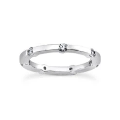 Ultra Thin 18K White Gold Diamond Eternity Band 0.35ct