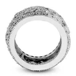 18K White Gold Floral Design 0.67 Carat Diamond Eternity Band 19 18K White Gold Floral Design 0.67 Carat Diamond Eternity Band -H'Hen Sale Store 18k gold diamond eternity band 067ct p 30579 additional white