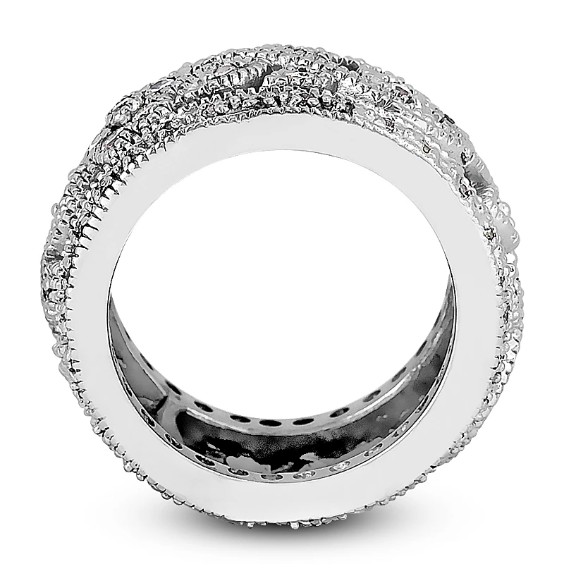 18K White Gold Floral Design 0.67 Carat Diamond Eternity Band 11 18K White Gold Floral Design 0.67 Carat Diamond Eternity Band - Image 9