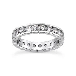 Thin 18K White Gold Diamond Eternity Band 0.84ct