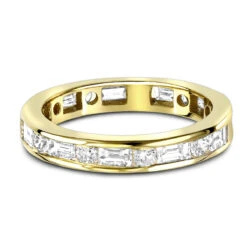 Eternity Band 18K Yellow Gold 1.56ct Round And Baguette Diamonds -H'Hen Sale Store 18k gold diamond eternity band 156ct p 30378 backye