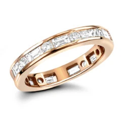 Eternity Band 18K Yellow Gold 1.56ct Round And Baguette Diamonds -H'Hen Sale Store 18k gold diamond eternity band 156ct p 30378 ro