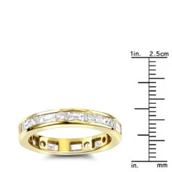 Eternity Band 18K Yellow Gold 1.56ct Round And Baguette Diamonds -H'Hen Sale Store 18k gold diamond eternity band 156ct p 30378 rulerye