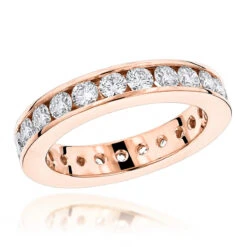 18K Yellow Gold Round Diamond Eternity Band 2.20ct -H'Hen Sale Store 18k gold diamond eternity band 220ct p 30522 ro