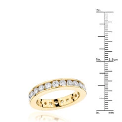 18K Yellow Gold Round Diamond Eternity Band 2.20ct -H'Hen Sale Store 18k gold diamond eternity band 220ct p 30522 rulerye