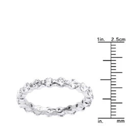 Thin 18K White Gold Diamond Eternity Band 2.40ct -H'Hen Sale Store 18k gold diamond eternity band 240ct p 30324 rulerwh
