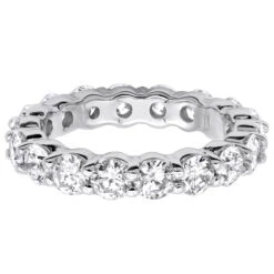 18K White Gold Diamond Eternity Band 3.40ct 5/32in. (4.1mm) -H'Hen Sale Store 18k gold diamond eternity band 340ct p 30340 backwh