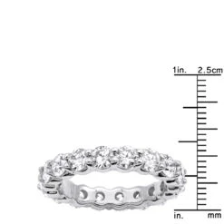 18K White Gold Diamond Eternity Band 3.40ct 5/32in. (4.1mm) -H'Hen Sale Store 18k gold diamond eternity band 340ct p 30340 rulerwh