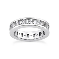 18K White Gold Diamond Eternity Band 4.29ct