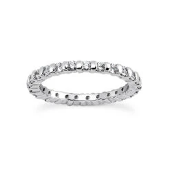 18K White Gold Eternity Band Bar Set Diamonds 4.55ct