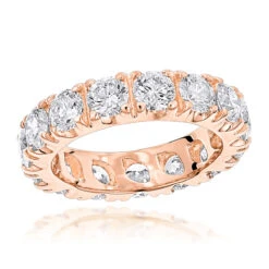 18K Yellow Gold Round Diamond Eternity Band 4ct -H'Hen Sale Store 18k gold diamond eternity band 4ct p 30336 ro