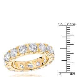18K Yellow Gold Round Diamond Eternity Band 4ct -H'Hen Sale Store 18k gold diamond eternity band 4ct p 30336 rulerye