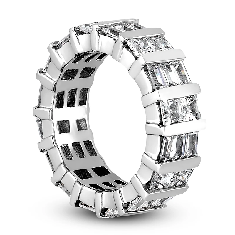 18K White Gold Diamond Eternity Band 5.12ct 6 18K White Gold Diamond Eternity Band 5.12ct - Image 4