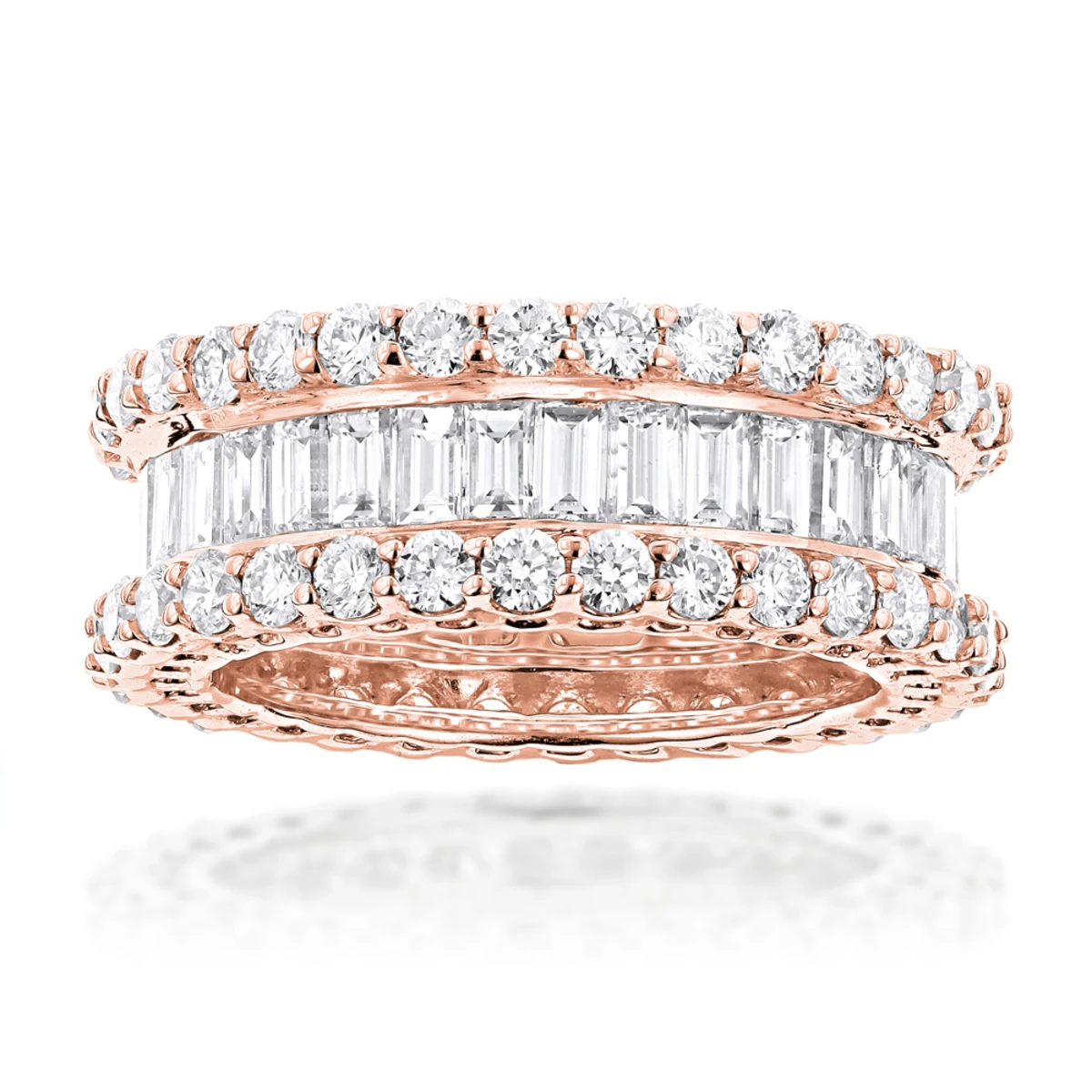 18K White Gold Diamond Eternity Band 5.72ct 5 18K White Gold Diamond Eternity Band 5.72ct - Image 3