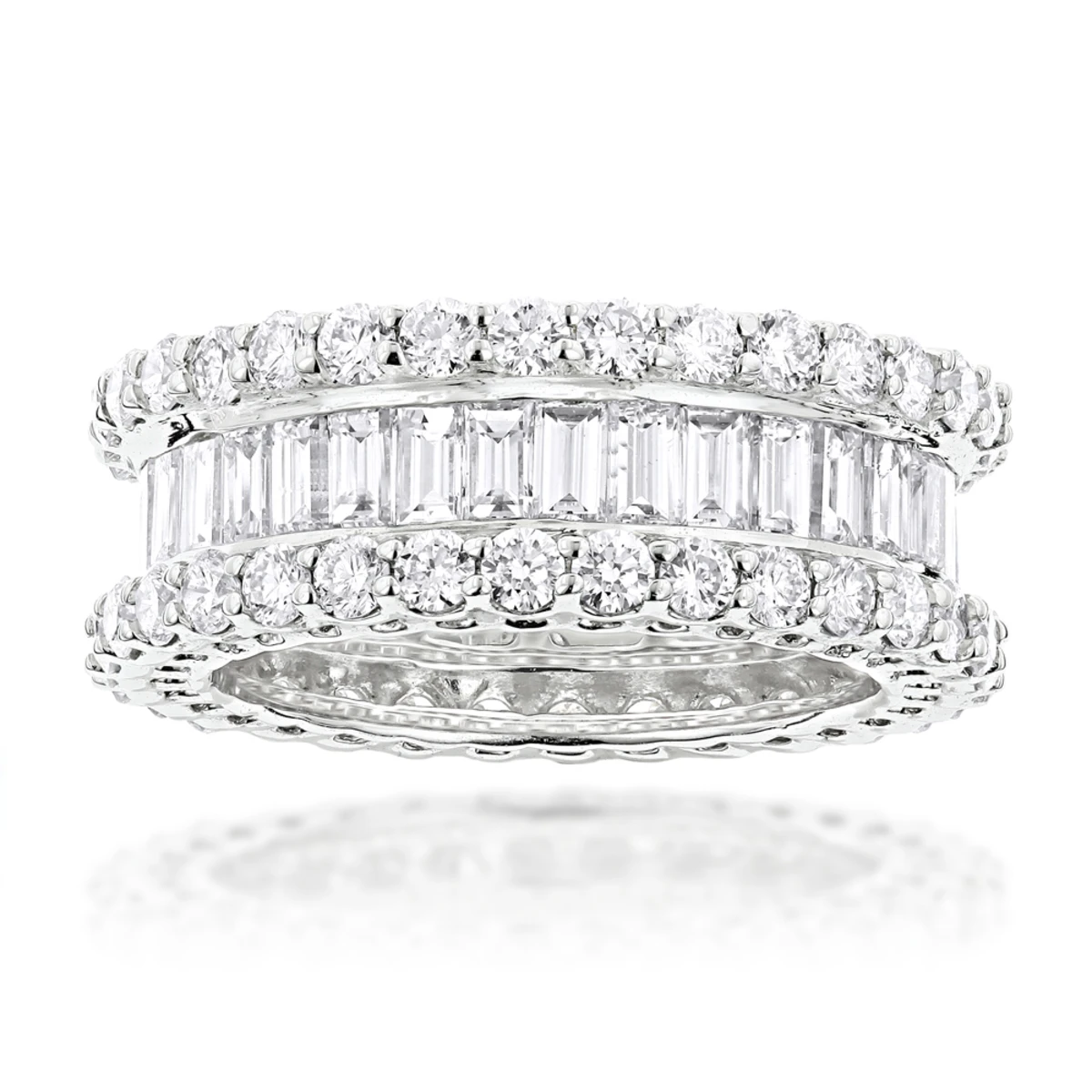 18K White Gold Diamond Eternity Band 5.72ct 3 18K White Gold Diamond Eternity Band 5.72ct