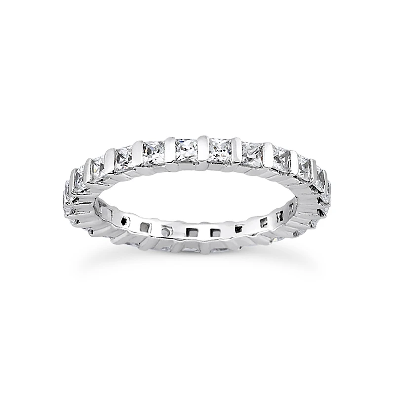 Thin 18K White Gold Diamond Eternity Ring 3.23ct 3 Thin 18K White Gold Diamond Eternity Ring 3.23ct