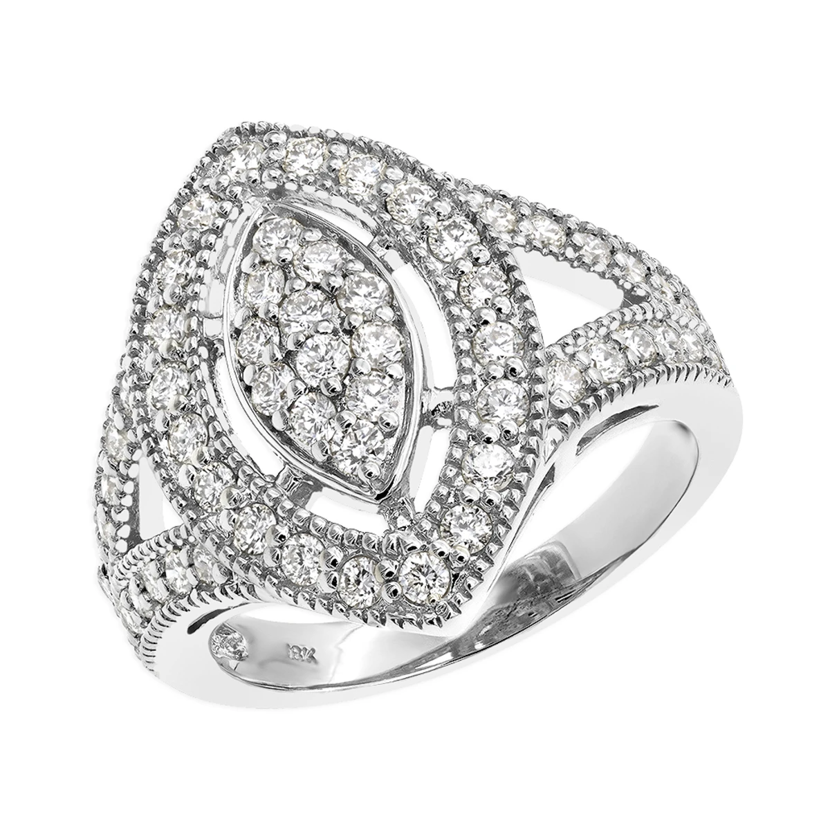 18K Yellow Gold Diamond Right Hand Ring For Women Tear Drop Shape 1.08ct 4 18K Yellow Gold Diamond Right Hand Ring For Women Tear Drop Shape 1.08ct - Image 2