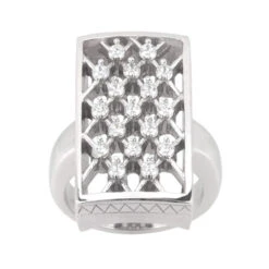 18K White Gold Diamond Right Hand Ring 1.19ct