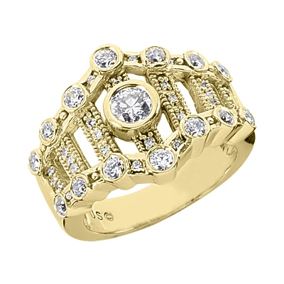 18K White Gold Diamond Right Hand Women's Ring 0.75ct 4 18K White Gold Diamond Right Hand Women's Ring 0.75ct - Image 2
