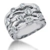 18K White Gold Diamond Right Hand Women's Ring 1.14ct