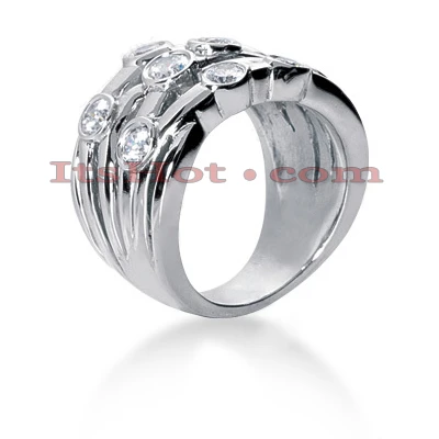 18K White Gold Diamond Right Hand Women's Ring 1.14ct 4 18K White Gold Diamond Right Hand Women's Ring 1.14ct - Image 2