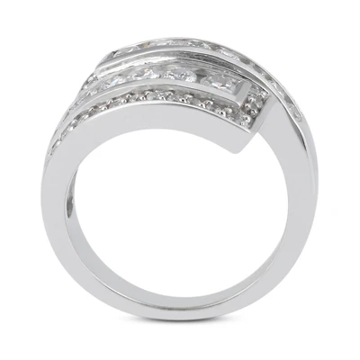 18K White Gold Diamond Right Hand Women's Ring 1.20ct 5 18K White Gold Diamond Right Hand Women's Ring 1.20ct - Image 3