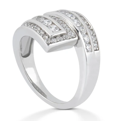 18K White Gold Diamond Right Hand Women's Ring 1.20ct 4 18K White Gold Diamond Right Hand Women's Ring 1.20ct - Image 2