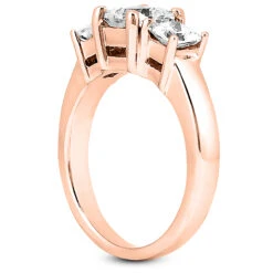 Thin 18K White Gold Diamond Three Stones Engagement Ring 0.64ct 2.7mm -H'Hen Sale Store 18k gold diamond three stones engagement ring 064ct p 33238 back rose 20220420 20220426