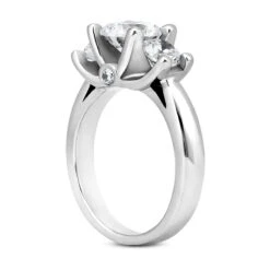 Thin 18K White Gold Diamond Three Stones Engagement Ring 1.04ct -H'Hen Sale Store 18k gold diamond three stones engagement ring 104ct p 33388 back white 20220420 20220426
