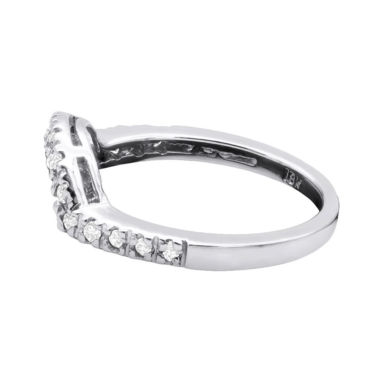 18K White Gold Diamond Wedding Band 0.16ct 6 18K White Gold Diamond Wedding Band 0.16ct - Image 4