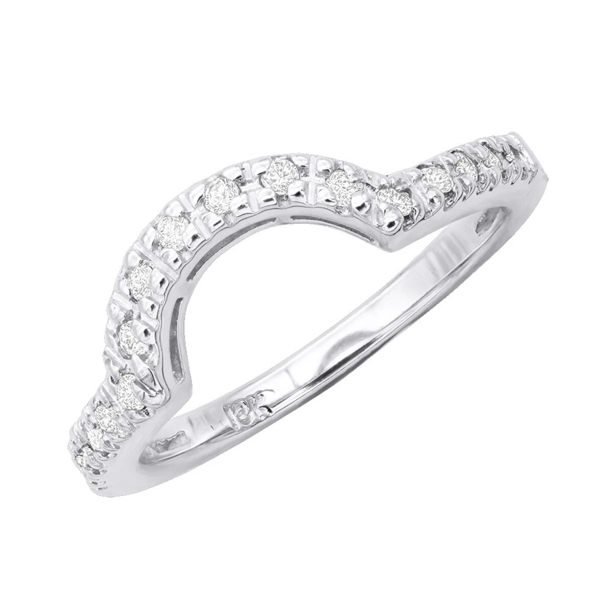 18K White Gold Diamond Wedding Band 0.16ct 3 18K White Gold Diamond Wedding Band 0.16ct