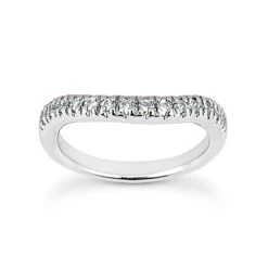 Thin 18K White Gold Diamond Wedding Band 0.30ct